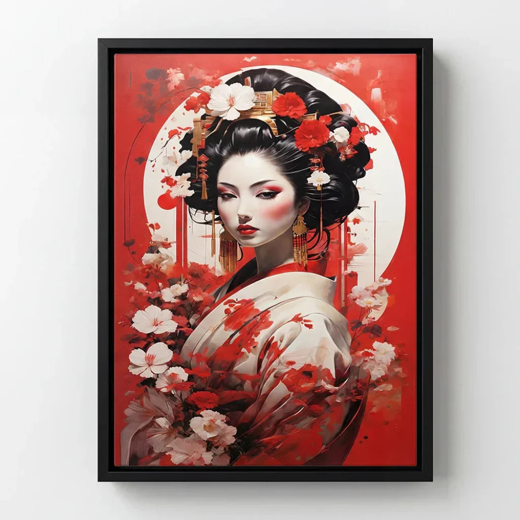 Modern Japanese art painting of an elegant woman