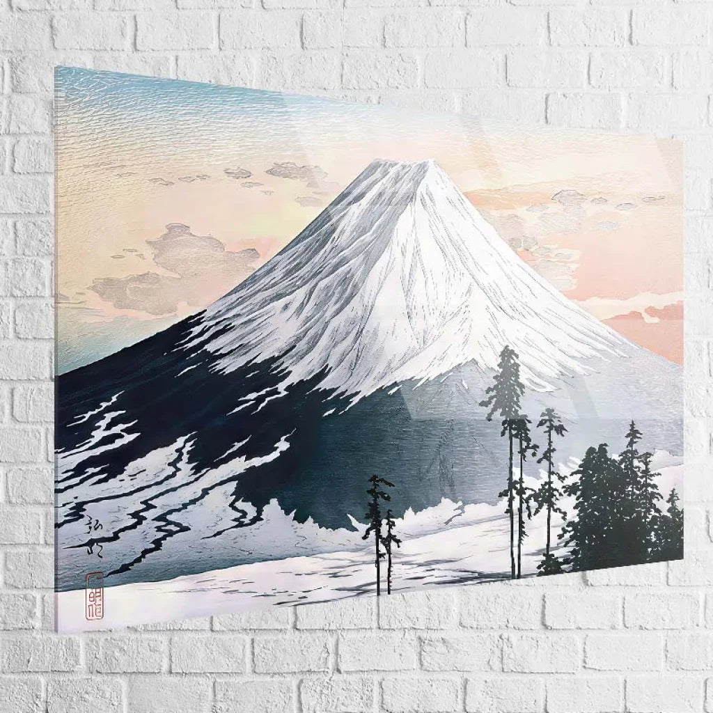 Hiroshi Mount Fuji Acrylic Glass Print, modern gloss