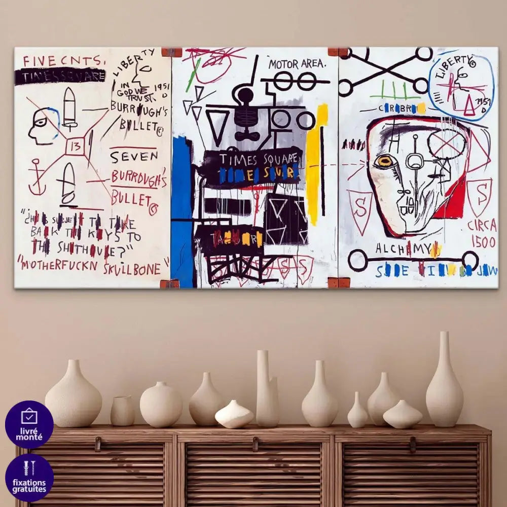 Tableau Jean-Michel Basquiat Burroughs - Montableaudeco
