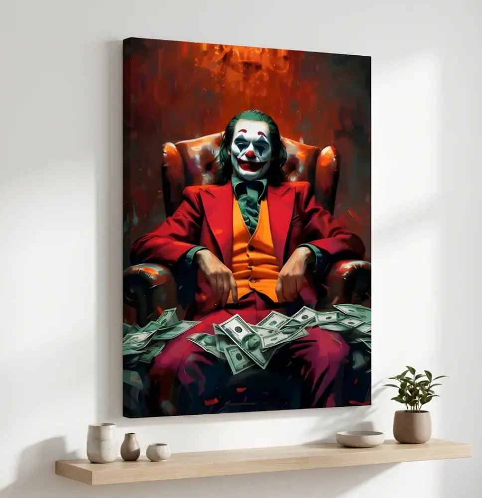 Street Art Canvas with banknotes, powerful urban art for the living room