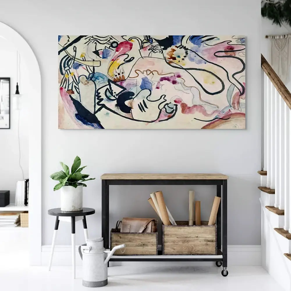 Palette douce, touches ocres et violettes, détail de l’œuvre