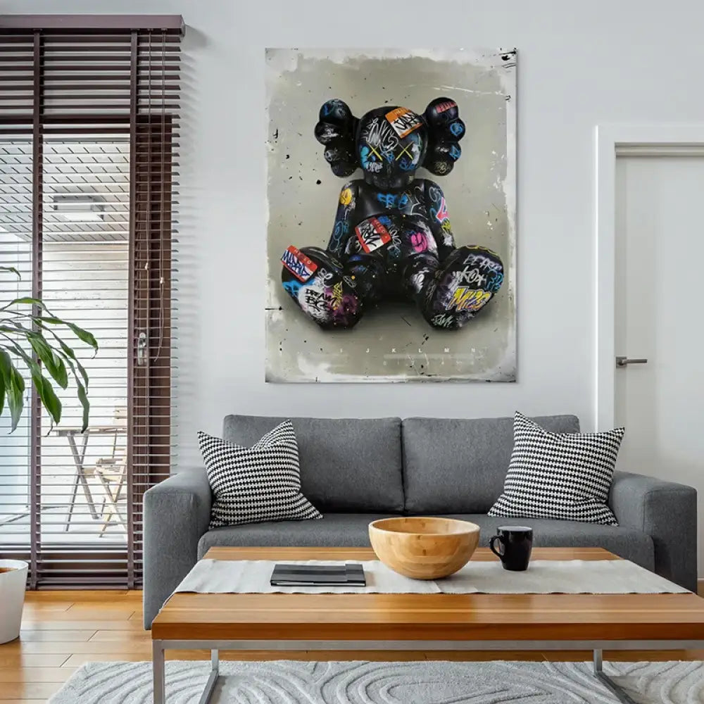 personnage urbain assis style street art graphique