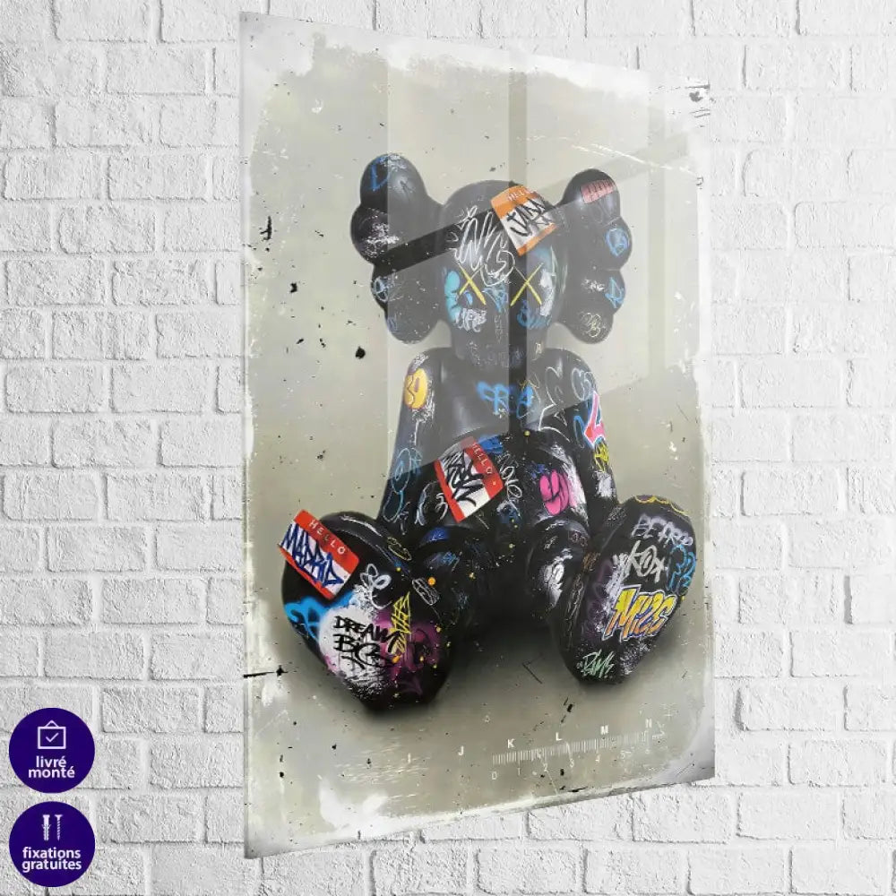 tableau kaws black pop en plexiglas