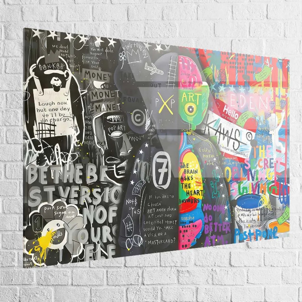 tableau kaws graffiti notes typographie néon plexiglas