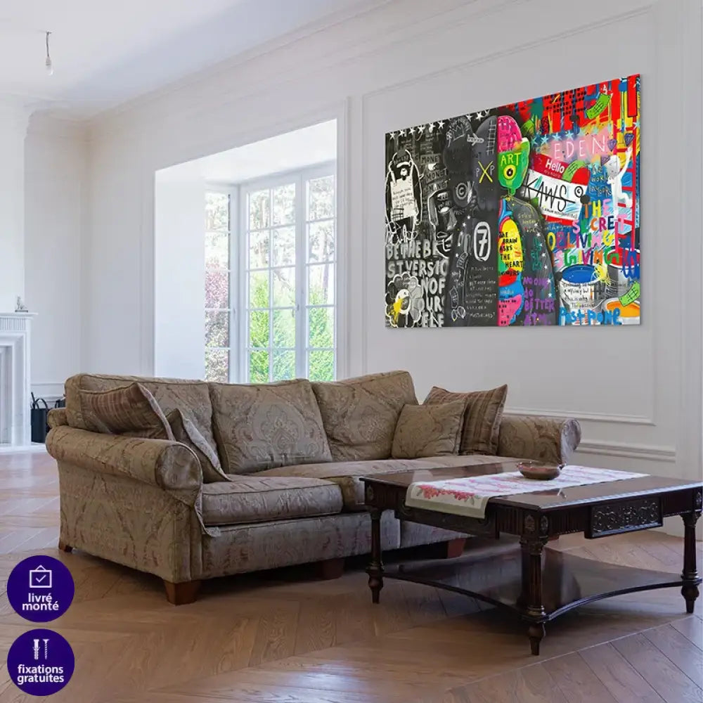 poster kaws graffiti notes messages graphiques style moderne