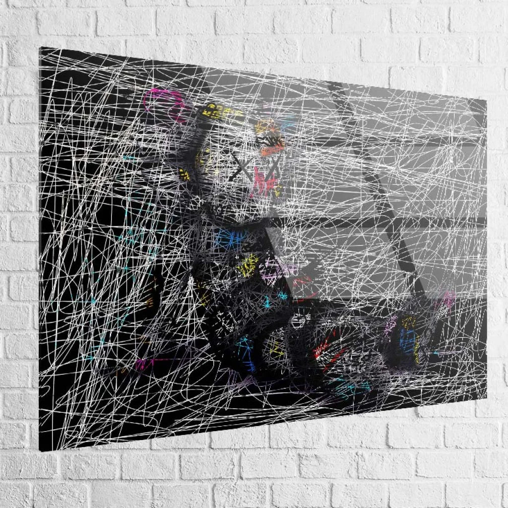 tableau kaws le dormeur de craie en plexiglas