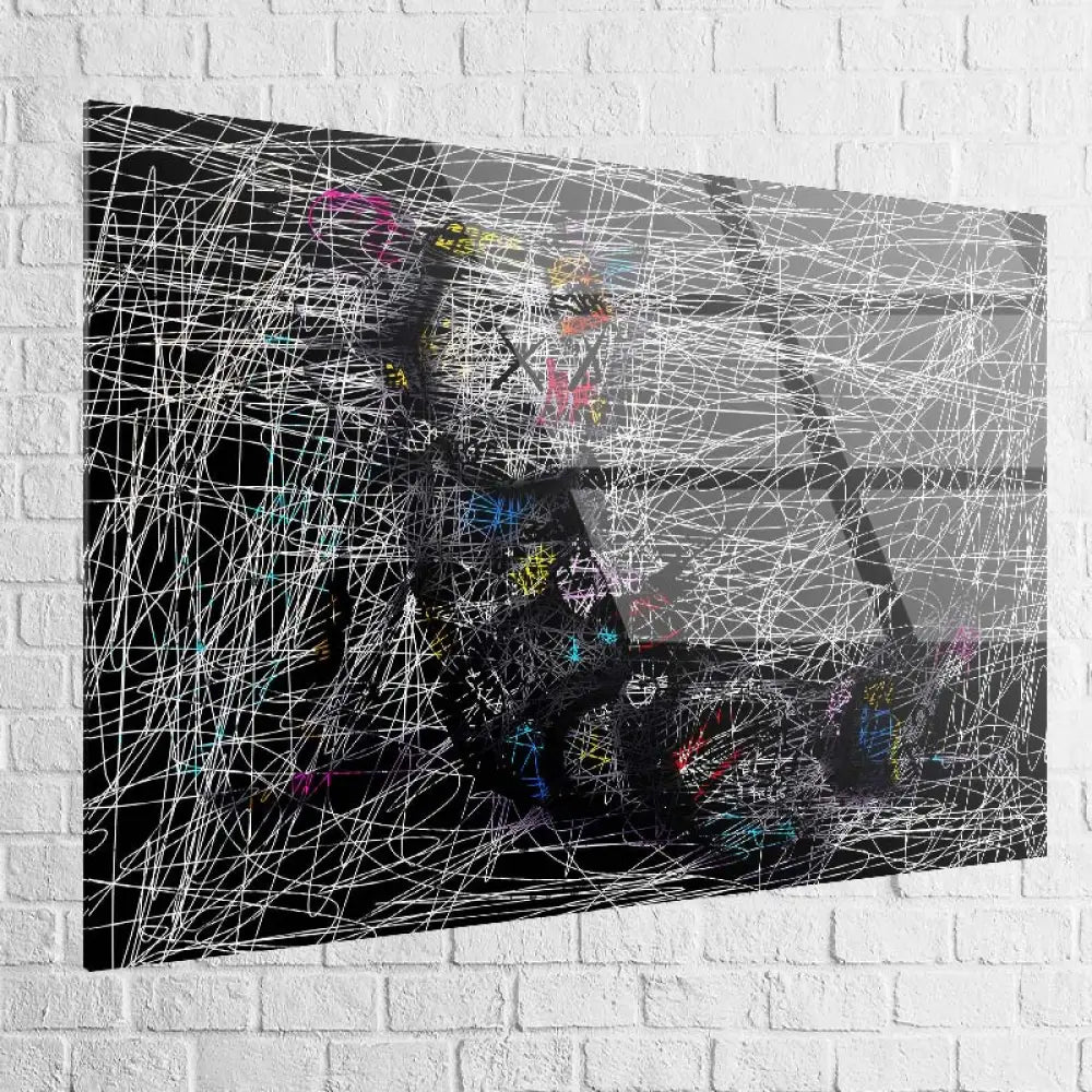 tableau kaws le dormeur de craie en plexiglas