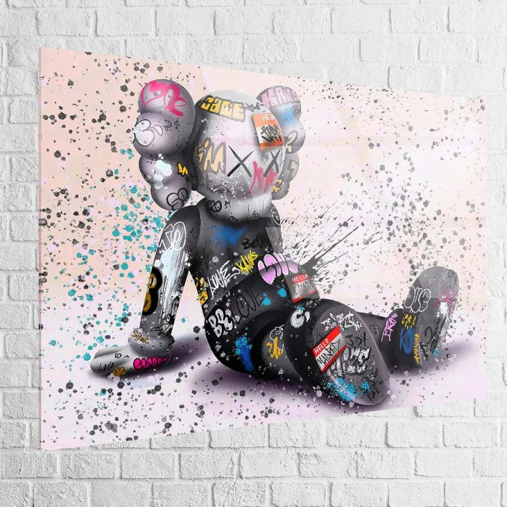 tableau kaws le rêveur assis en plexiglas