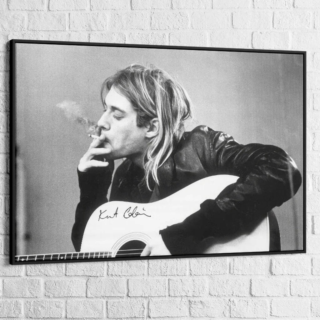 Tableau Kurt Cobain 40x60cm / Cadre noir Tableau Abstrait