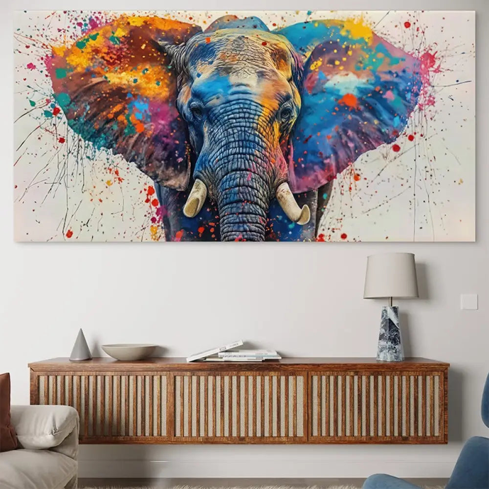 Décoration murale éléphant design style street art et moderne