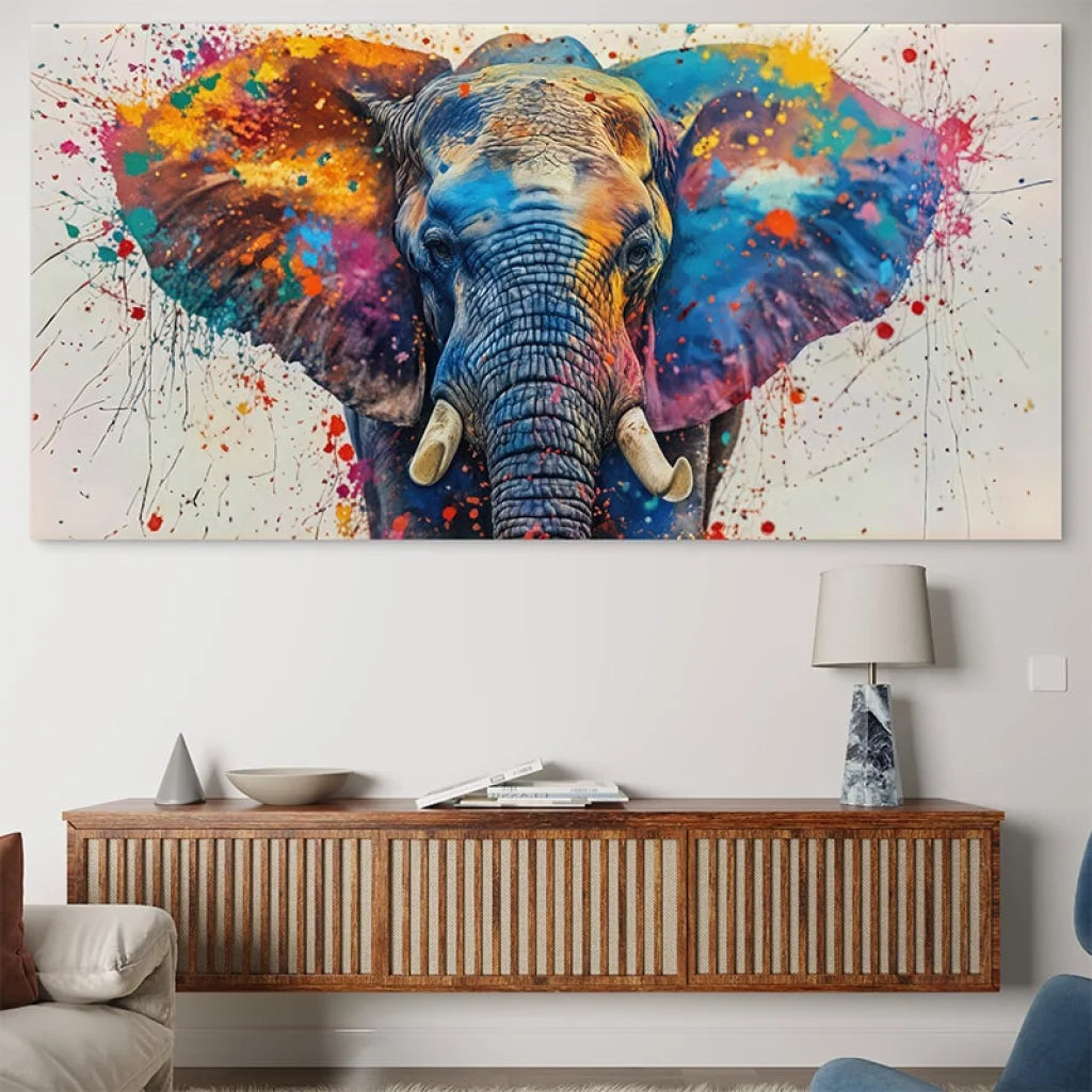 Décoration murale éléphant design style street art et moderne