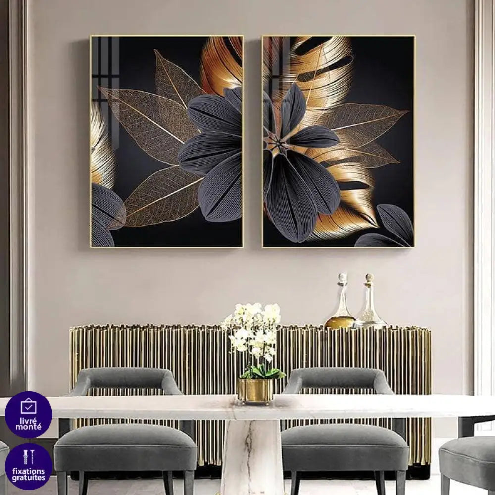 Tableau Les Fleurs Dorée - Montableaudeco