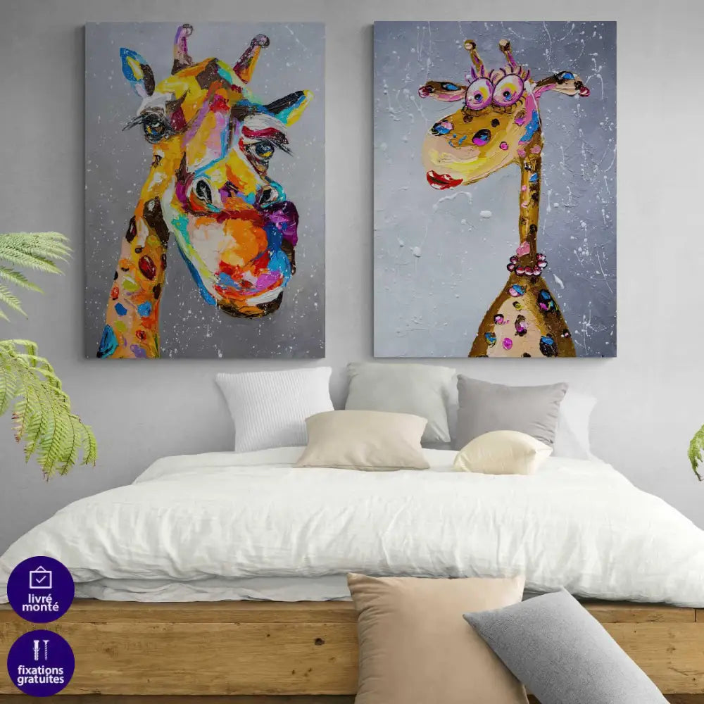 Tableau Les Jolies Girafes - Montableaudeco