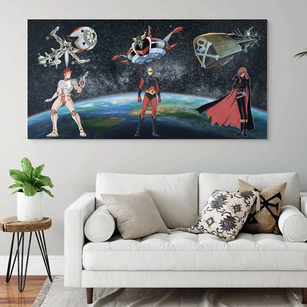 Tableau Les Super Héros 120x60cm 1 Pièce / Toile tendue sur châssis Tableau Animation