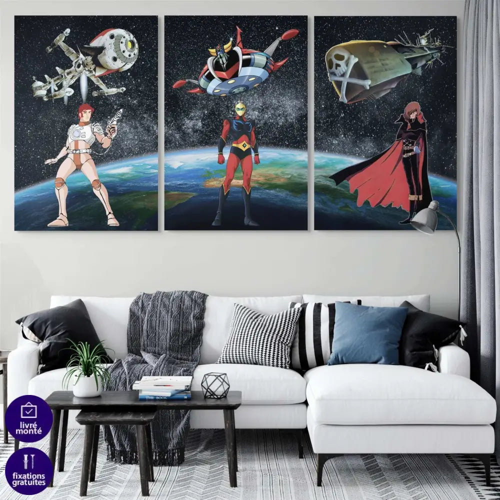 Tableau Les Super Héros 40x60cm / Toile tendue sur châssis Tableau Animation