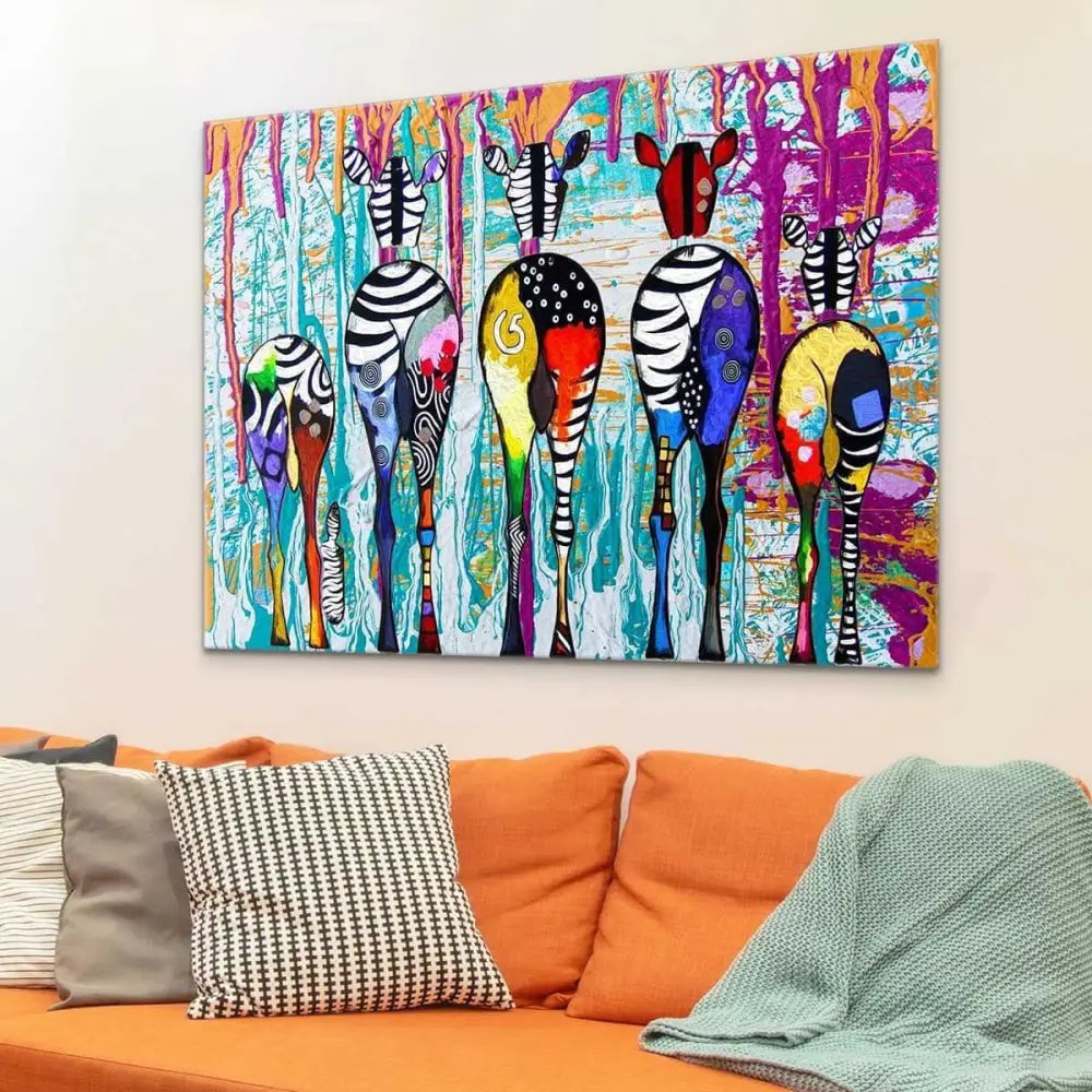 Tableau Les Zèbres colorés - Montableaudeco