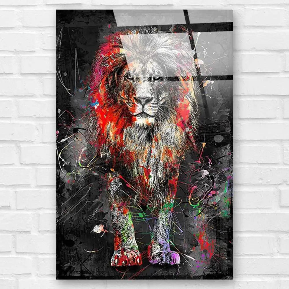 Tableau Lion Coloré Grafitti - Montableaudeco
