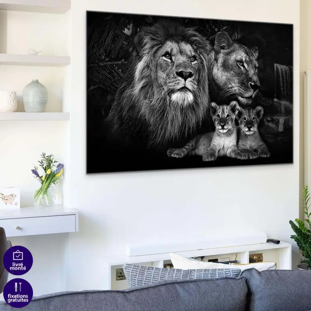 Tableau Lion En Famille - Montableaudeco