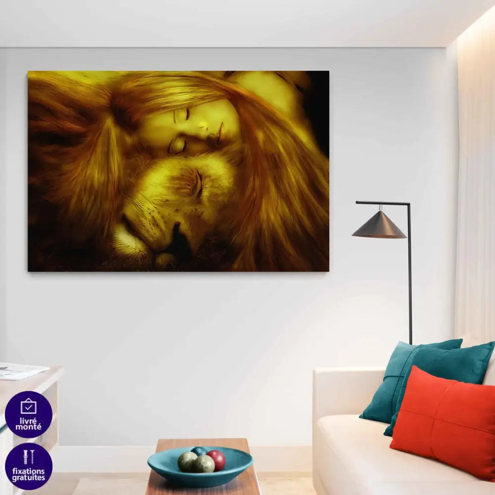 Tableau Lion et la Femme - Montableaudeco