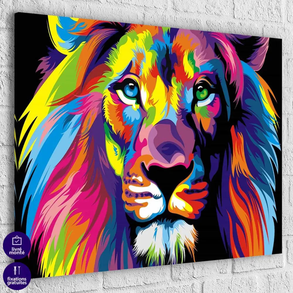 Tableau Lion Pop art - Montableaudeco