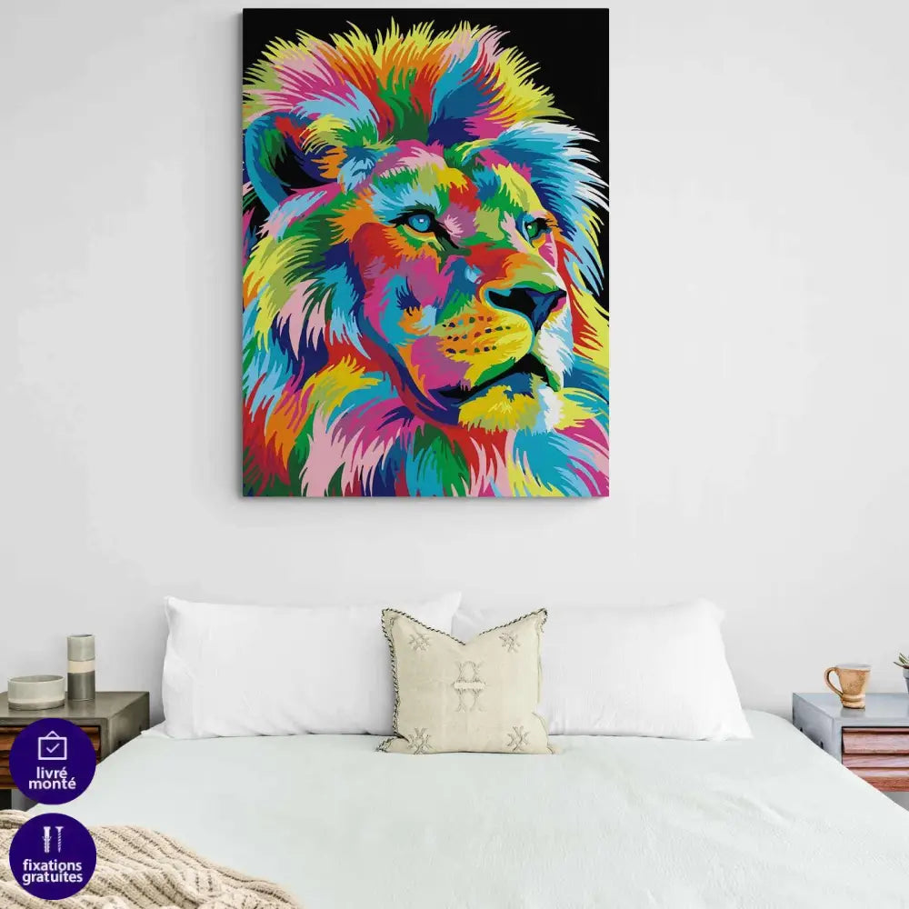 Tableau Lion Pop art Portrait - Montableaudeco