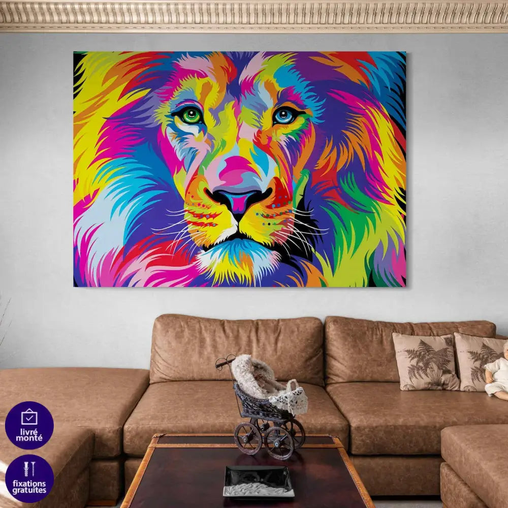 Tableau Lion Pop Art Portrait - Montableaudeco
