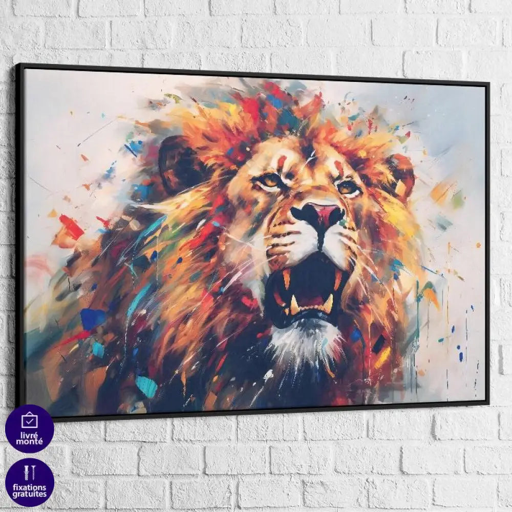 Tableau Lion Rugir - Montableaudeco