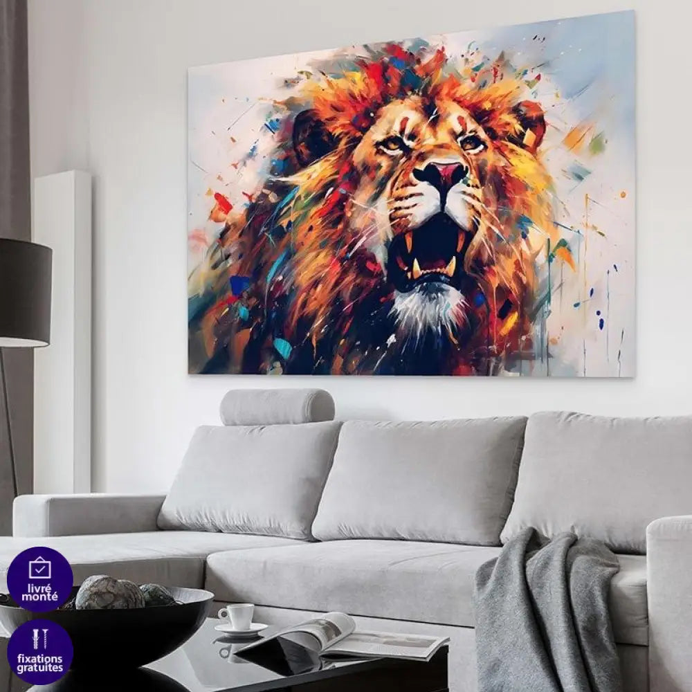 Tableau Lion Rugir - Montableaudeco
