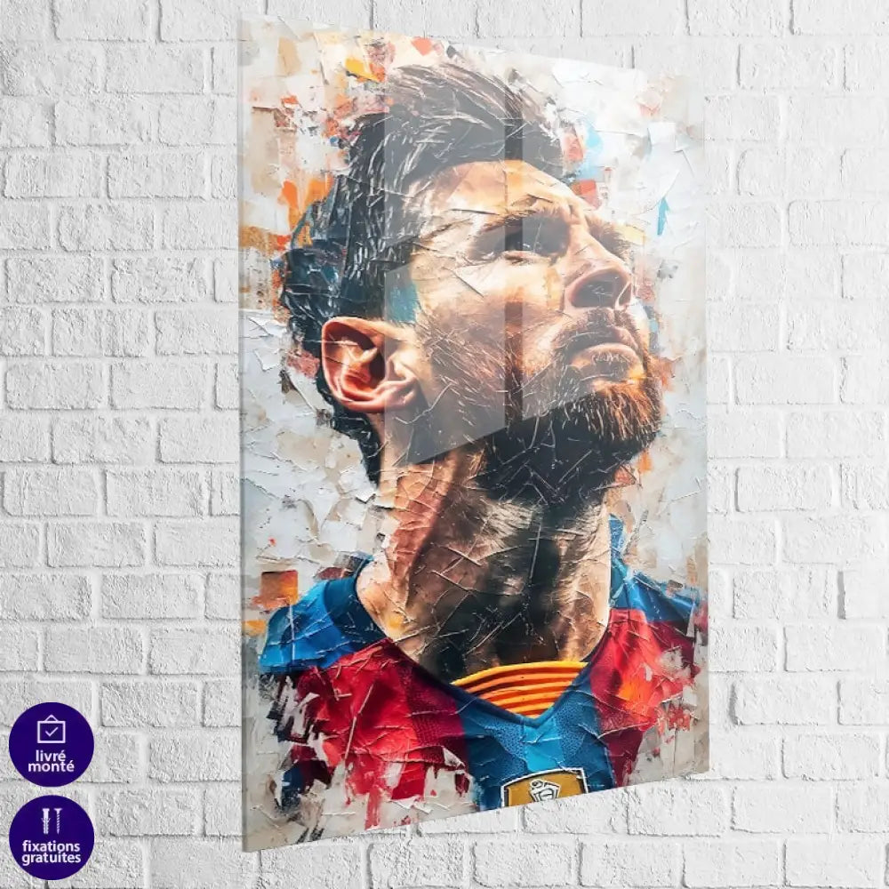 Tableau Lionel Messi: L’Homme aux Pieds d’Or 40x60cm / Plexiglas Tableau Sport