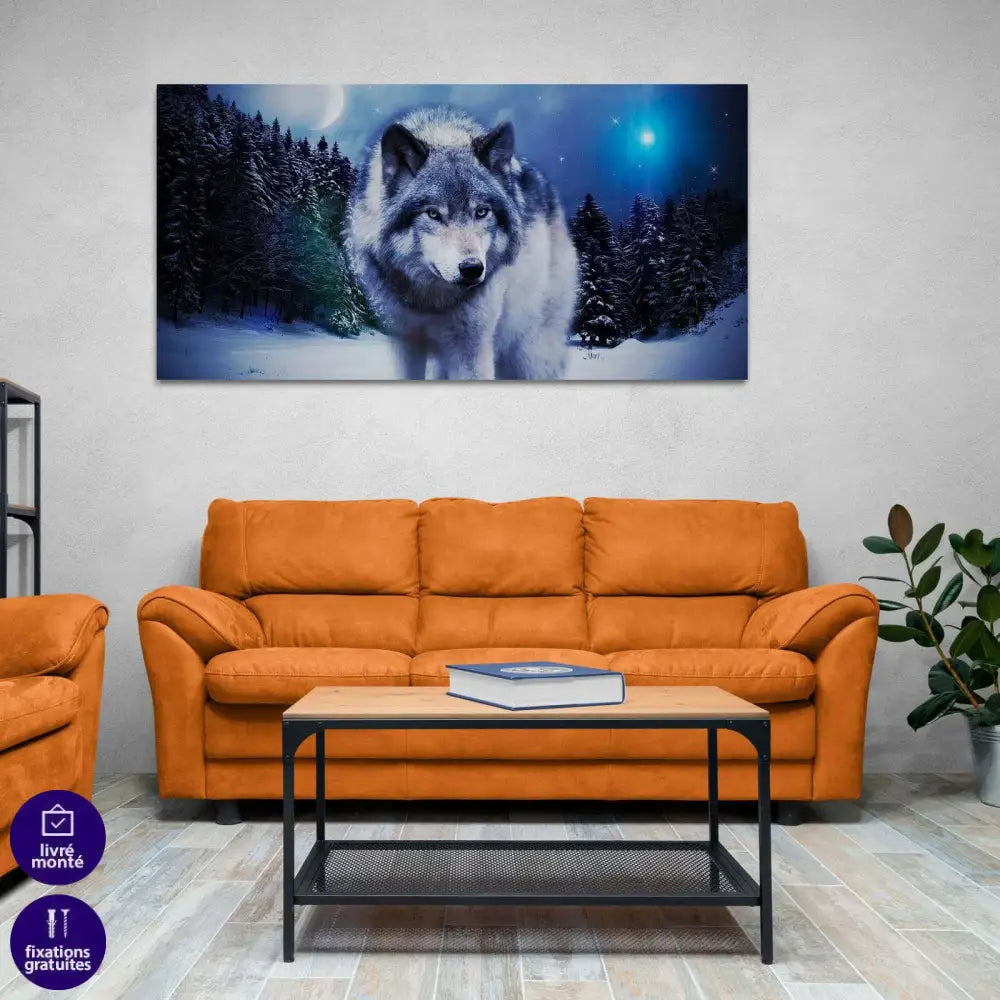 Tableau Loup des Neiges - Montableaudeco