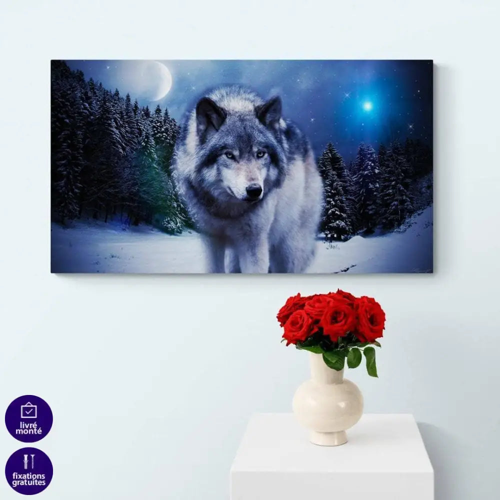 Tableau Loup des Neiges - Montableaudeco