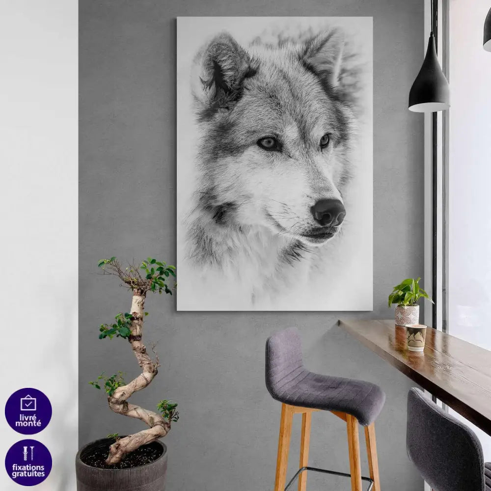 Tableau Loup Le Grand Blanc - Montableaudeco