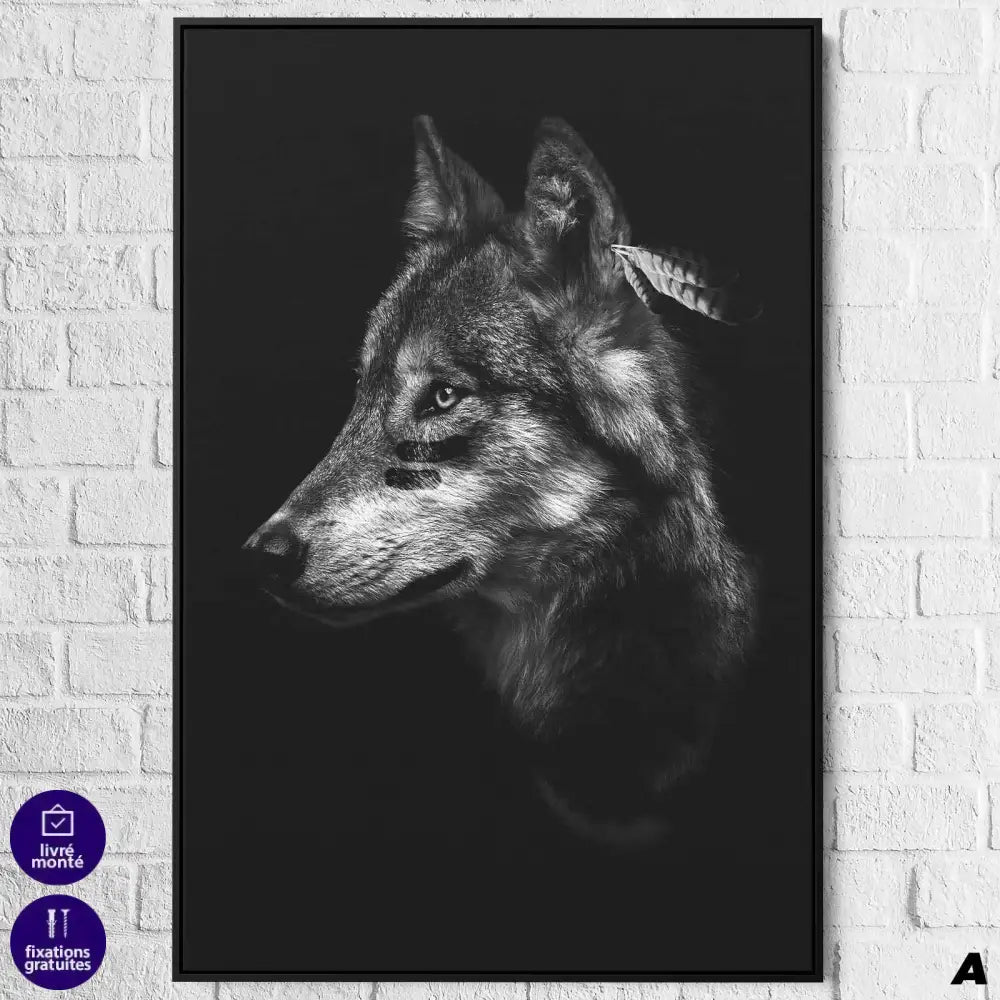 Tableau Loup Noir et Blanc - Montableaudeco