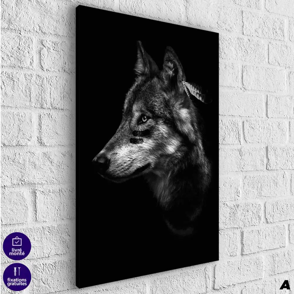 Tableau Loup Noir et Blanc - Montableaudeco