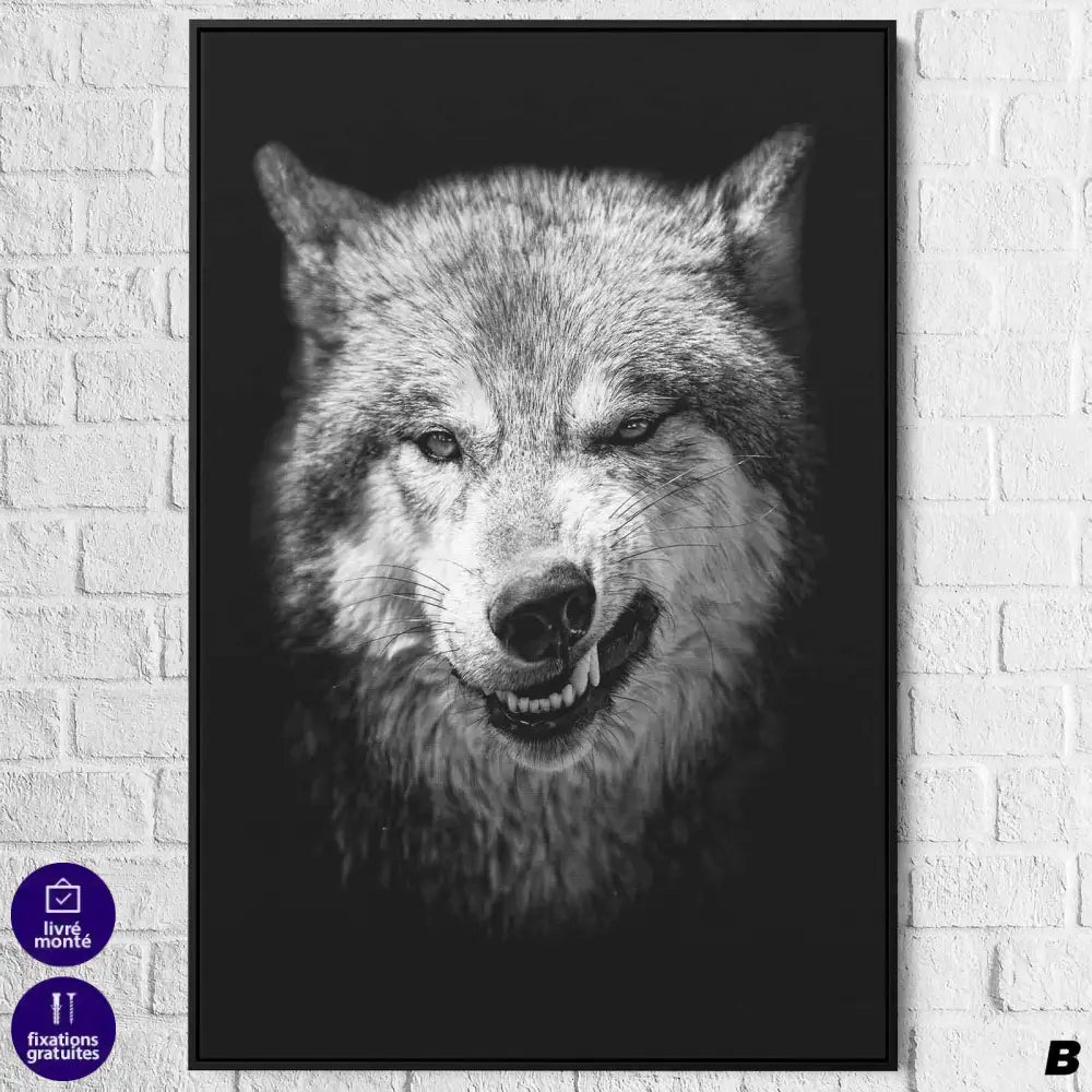 Tableau Loup Noir et Blanc - Montableaudeco