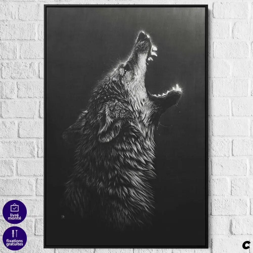 Tableau Loup Noir et Blanc - Montableaudeco