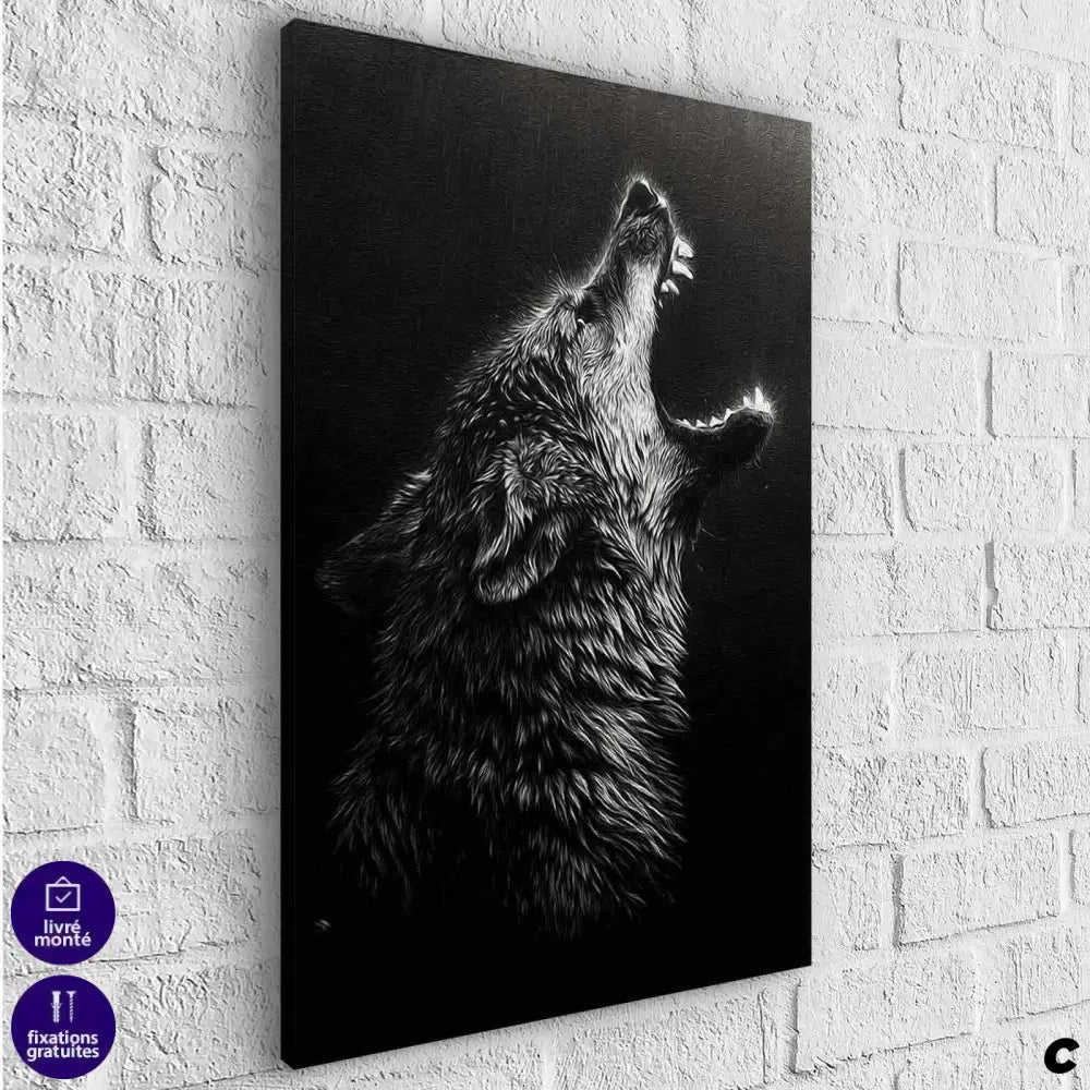 Tableau Loup Noir et Blanc - Montableaudeco