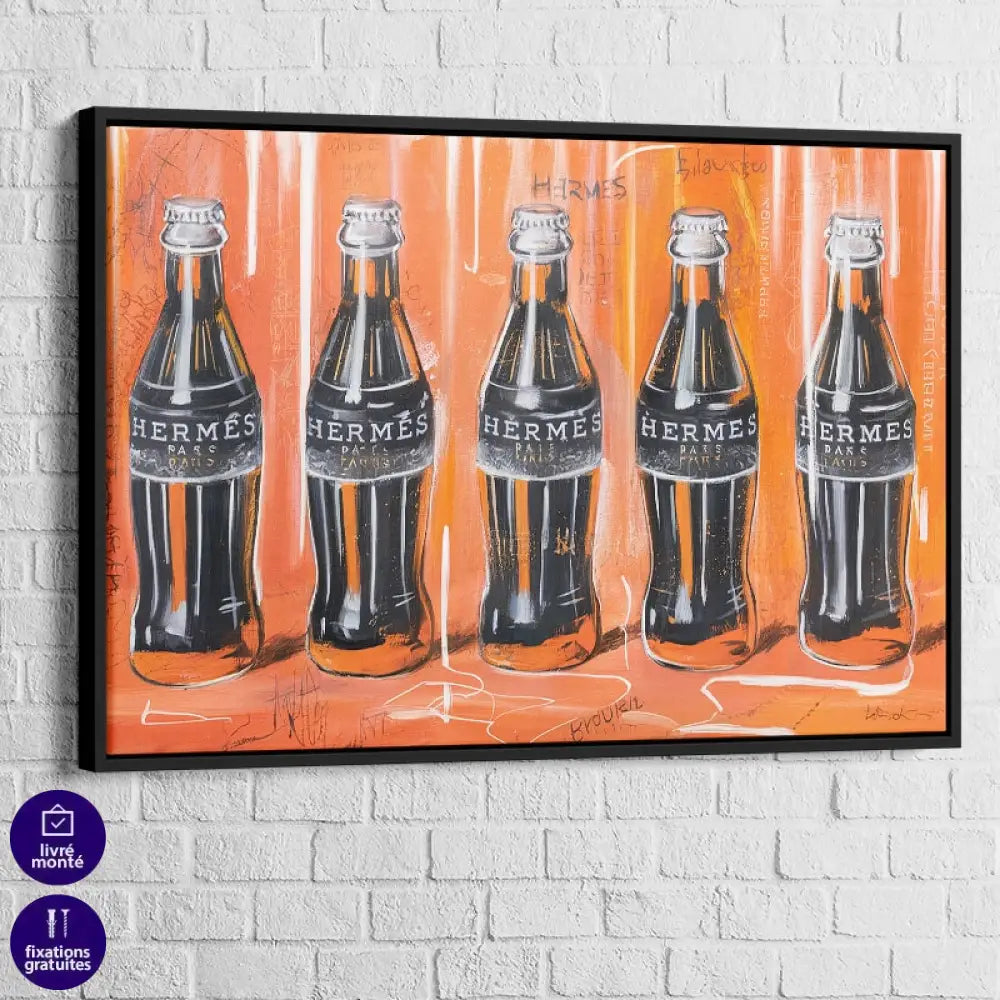 Tableau Luxe Hermès Cola 40x60cm / Cadre Noir Tableau Luxe