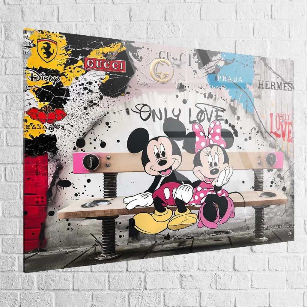 Tableau Luxe Mickey et Minnie Love Fashion 40x60cm / Plexiglas Tableau Luxe