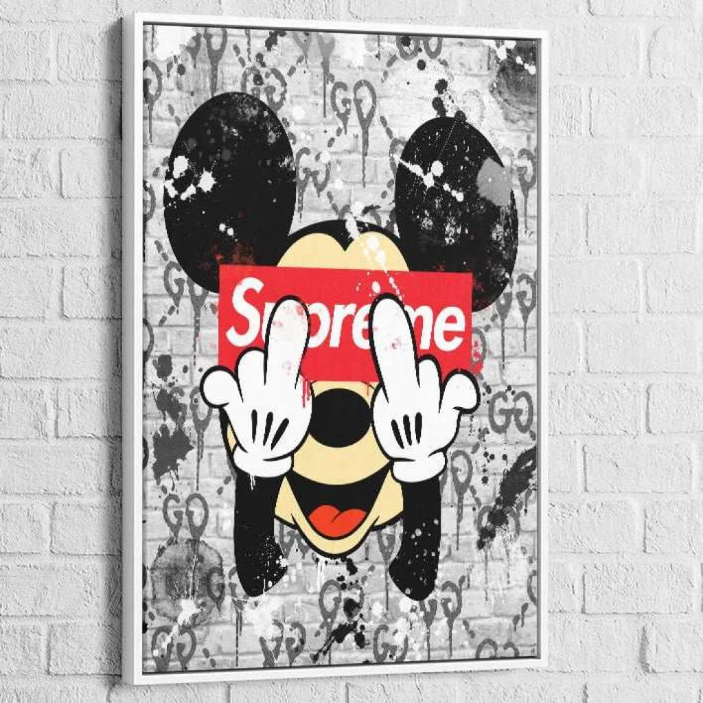 Tableau Luxe Mickey Supreme 40x60cm / Cadre Blanc Tableau Luxe