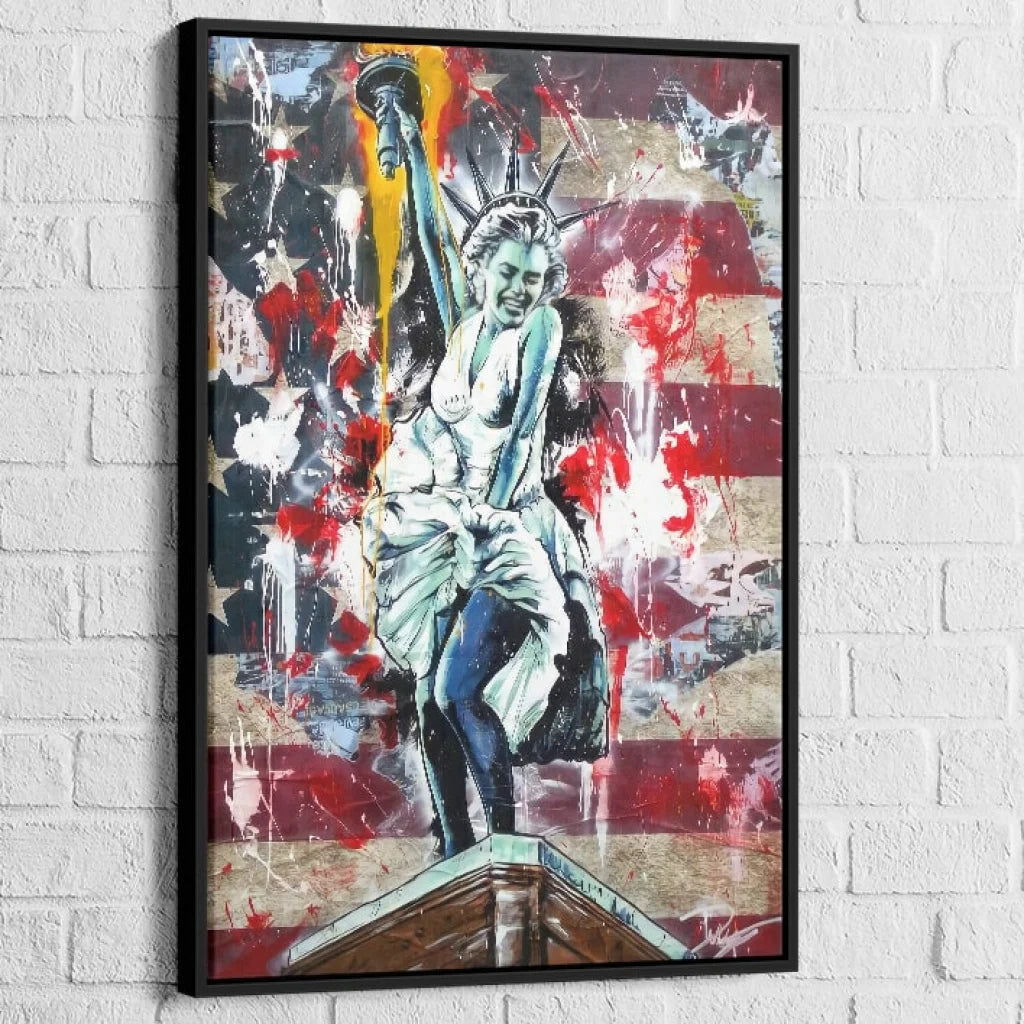 Zoom sur le tableau Marilyn Monroe American Dream effet peinture éclaboussée