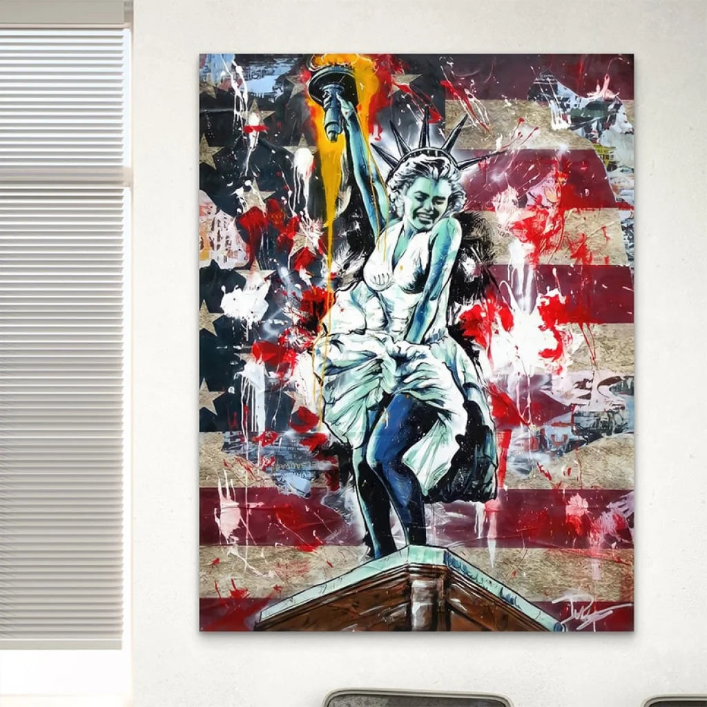 Portrait de Marilyn Monroe revisité en tableau urbain et pop art