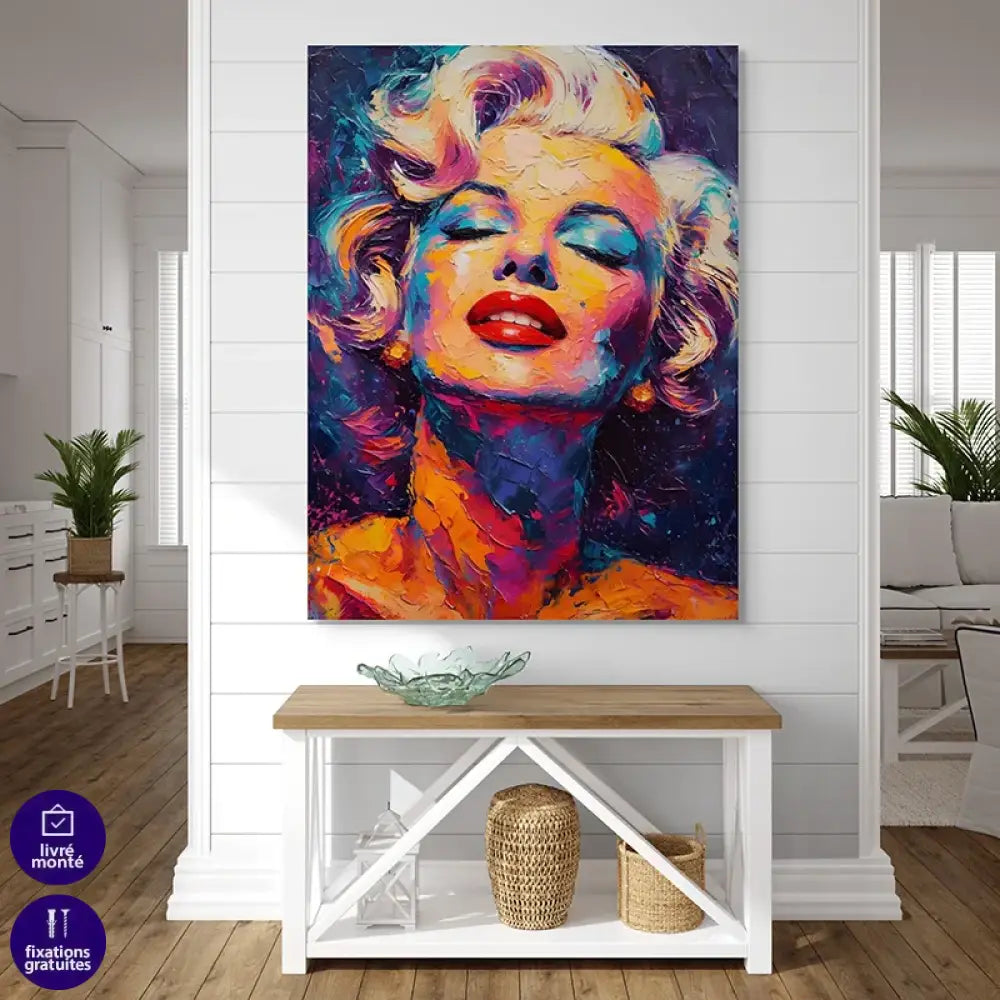 tableau pop art Marilyn Monroe éclat de couleurs