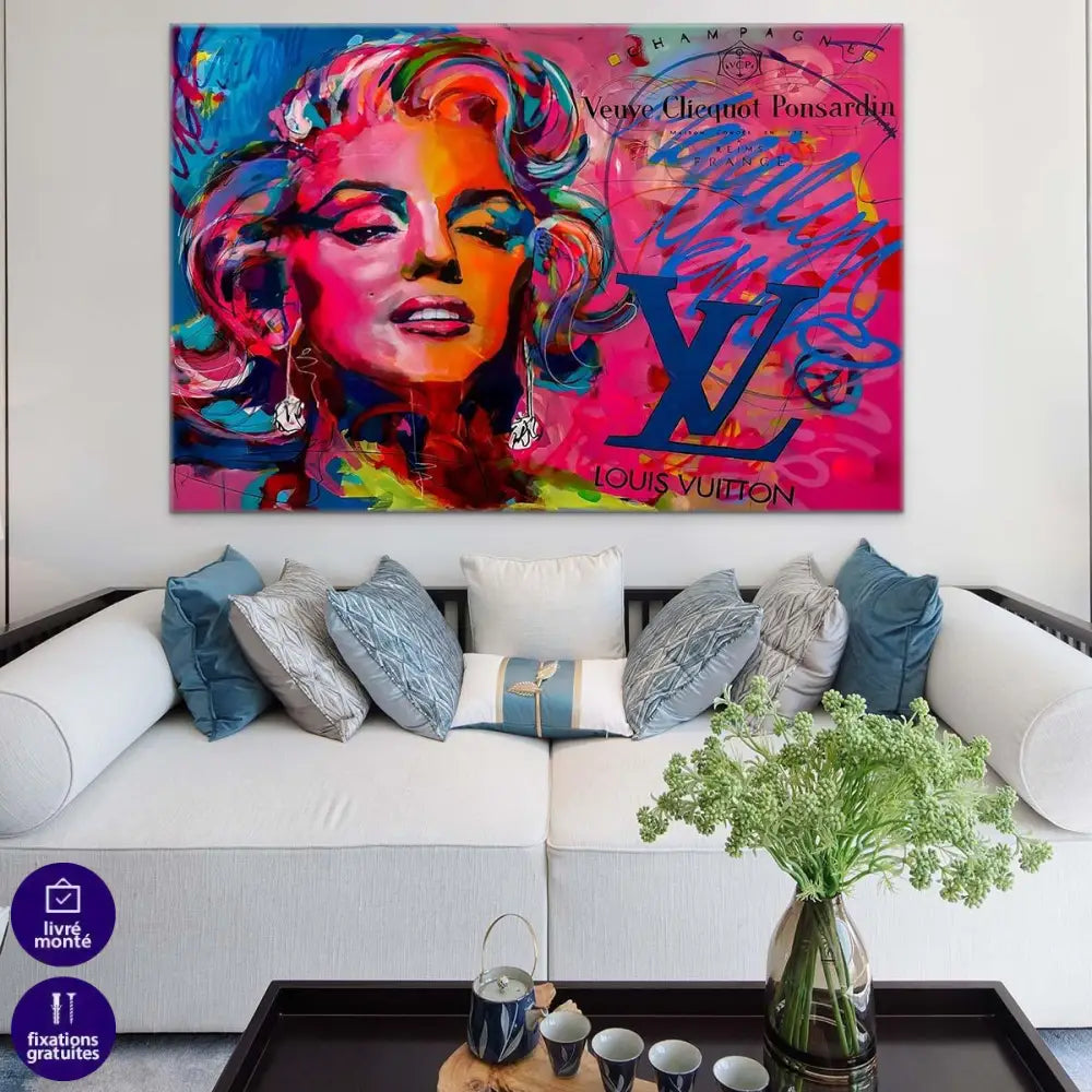 Tableau Marilyn Monroe LV Champagne - Montableaudeco