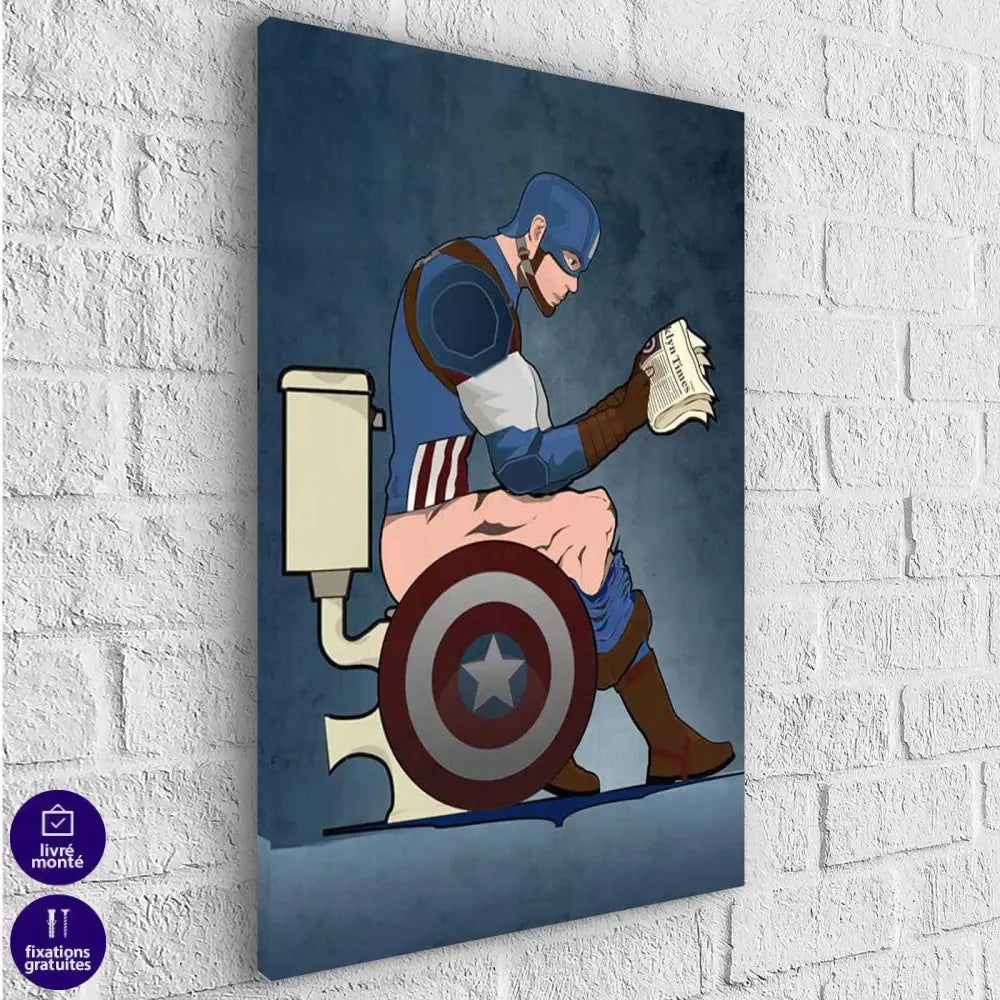 Tableau Marvel Dc Comics Les Héros aux Toilettes - Montableaudeco