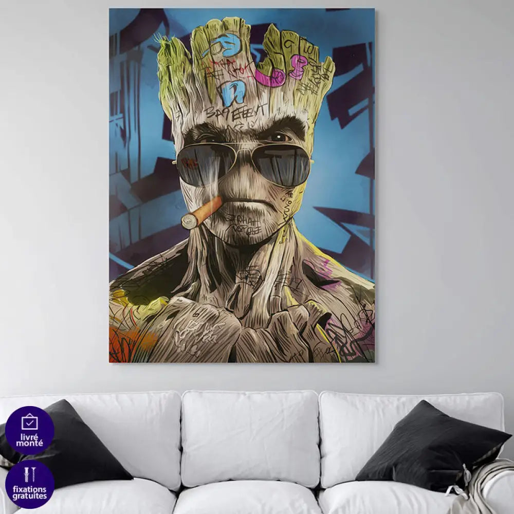 Tableau Marvel Groot 40x60cm / Toile tendue sur châssis Tableau Marvel