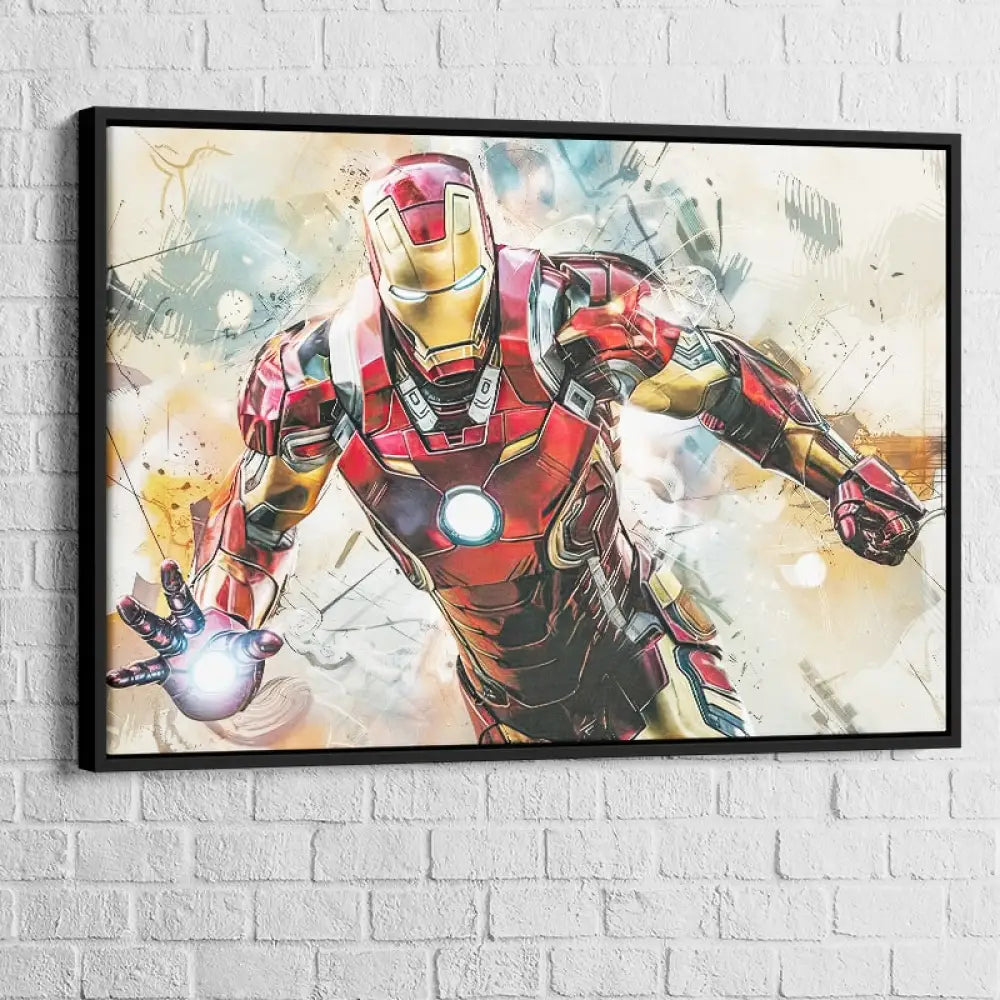 Tableau Marvel Iron Le Chevalier Moderne 40x60cm / Cadre Noir Tableau Marvel