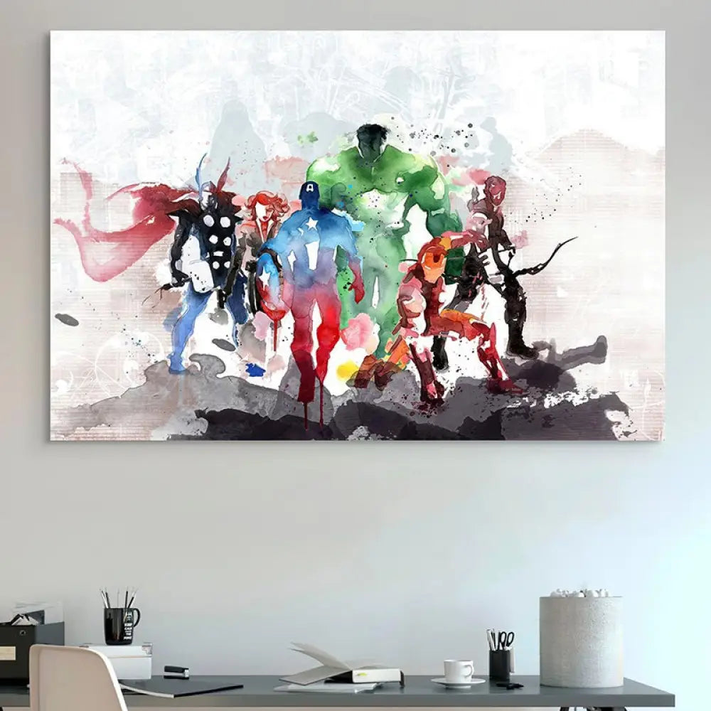 Tableau Marvel L’aquarelle 40x60cm / Affiche sans cadre Tableau Marvel