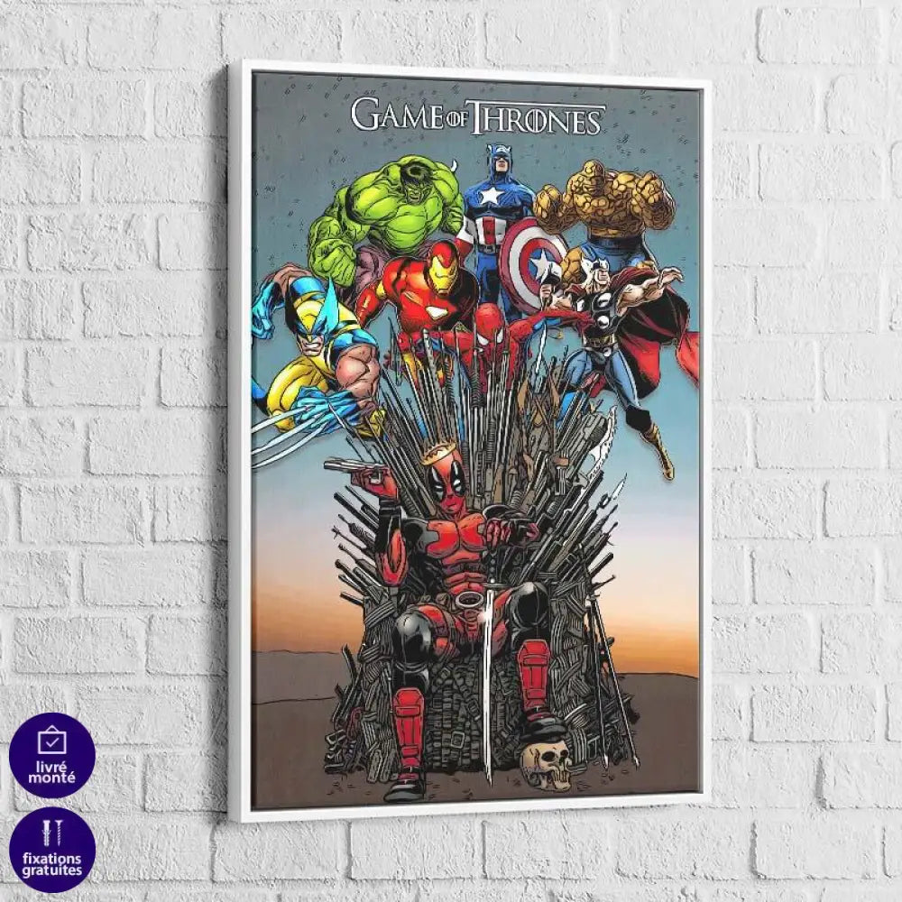 Tableau Marvel Le Trône des Super héros - Montableaudeco