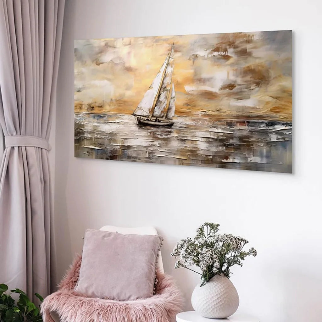 Tableau Mer Coucher de Soleil Nautique Tableau Mer